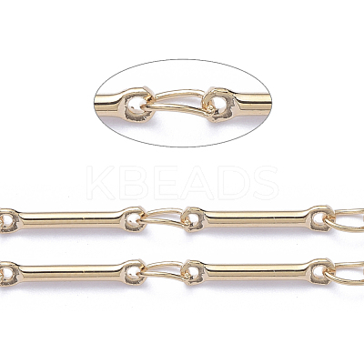 Real Gold Plated Brass Bar Link Chains CHC-R126-13G-1