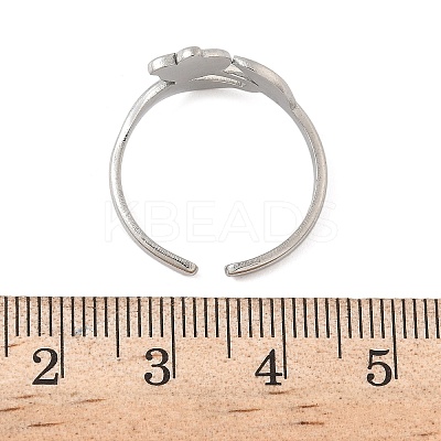 304 Stainless Steel Open Cuff Rings for Women RJEW-A079-12C-P-1