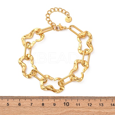 304 Stainless Steel Oval Link Chain Bracelets for Women BJEW-S173-02B-G-1
