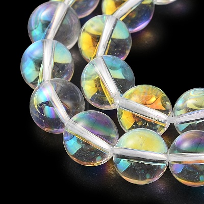Transparent Electroplate Glass Beads Strands GLAA-T032-T8mm-C18-1
