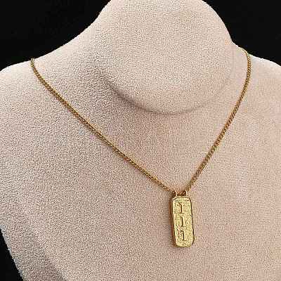 304 Stainless Steel Rectangle Number Pendant Necklaces NJEW-D300-01G-01-1