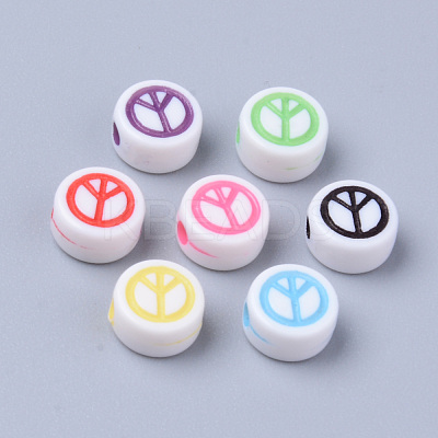 Opaque White Acrylic Beads X-MACR-S273-42-1