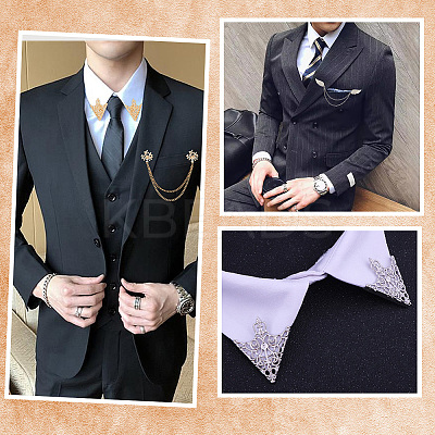 Alloy Rhinestone Hanging Chain Brooches &  Tie Collar Pis JEWB-CY0001-02-1