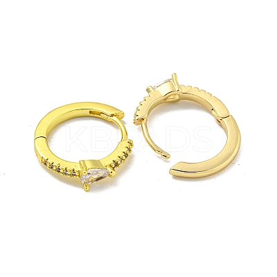 Brass Micro Pave Cubic Zirconia Hoop Earring EJEW-C088-24G-01-1