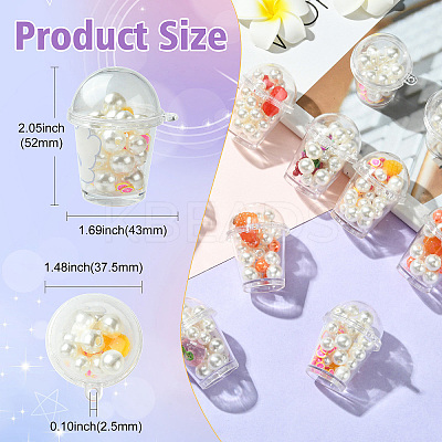 12Pcs Milk Tea Cup Theme Opaque Acrylic Pendants OACR-CJ0002-30-1