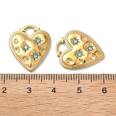 304 Stainless Steel Rhinestone Pendants STAS-L308-11G-1