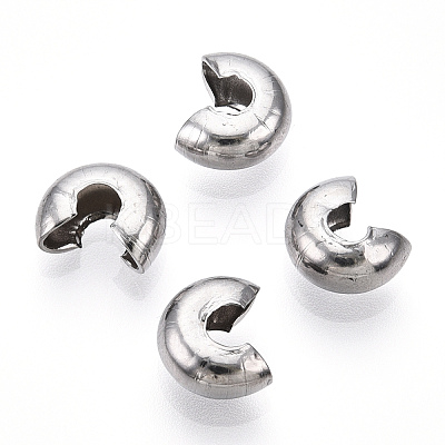 Non-Tarnish 304 Stainless Steel Crimp Beads Covers STAS-S117-011D-1
