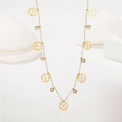 Stainless Steel Clover Bib Necklace LS-QC7472-1-1