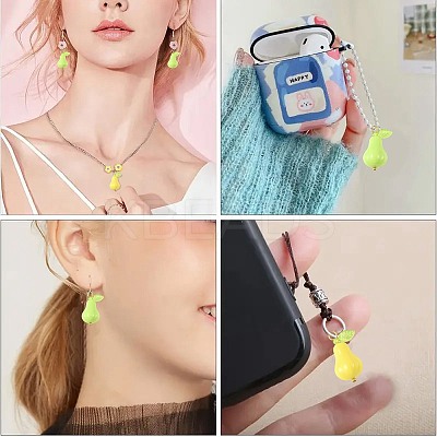 36Pcs 2 Colors Acrylic Gourd Pendants PALLOY-FS00068-1