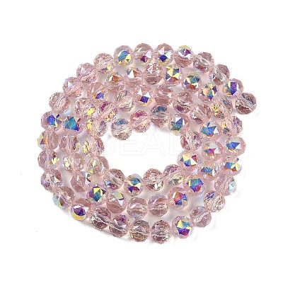 Transparent Electroplate Glass Beads Strands EGLA-N002-34C-C18-1