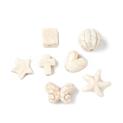 140Pcs 7 Styles Synthetic Howlite Beads G-FP0001-09-1