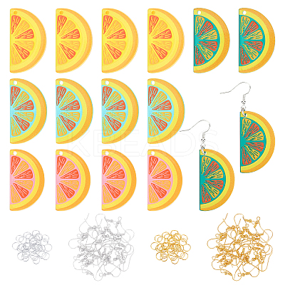 3D Printed Orange Charm Dangle Earring Making Kit for Girl Women DIY-OC0007-70-1