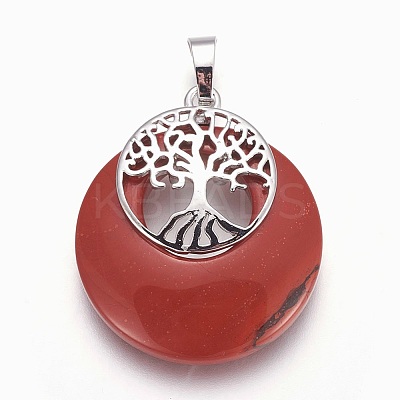 Natural Red Jasper Pendants G-F573-C16-1