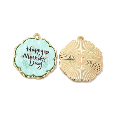 Rack Plating Acrylic Pendants PALLOY-M204-01G-B-1