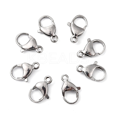 Tarnish Resistant Polished 304 Stainless Steel Lobster Claw Clasps STAS-R072-08A-1