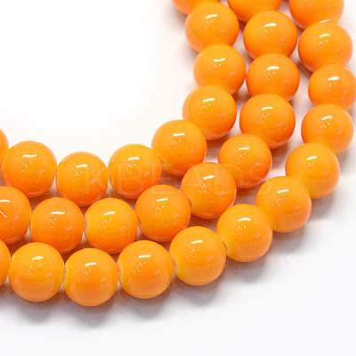 Baking Paint Glass Round Bead Strands DGLA-Q020-10mm-12-1
