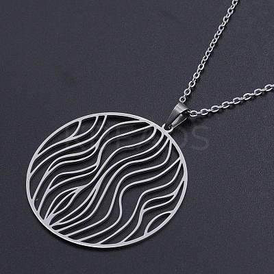 Non-Tarnish 201 Stainless Steel Pendant Necklaces NJEW-S105-JN603-45-1-1