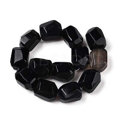 Natural Black Agate(Dyed & Heated) Beads Strands G-N342-148C-1