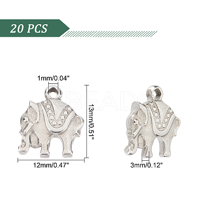 20Pcs 304 Stainless Steel Charms STAS-UN0035-08-1
