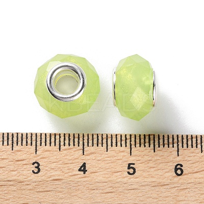 Pearlized Resin European Beads RESI-M001-01F-1