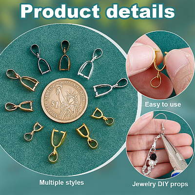 108Pcs 18 Styles Brass Ice Pick Pinch Bails KK-PH0011-18-1