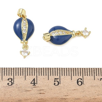 Brass Micro Pave Cubic Zirconia Enamel Pendants KK-L256-18G-1
