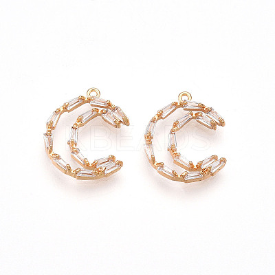 Brass Micro Pave Cubic Zirconia Pendants ZIRC-T016-10-1