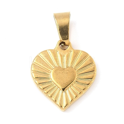 304 Stainless Steel Heart Pendants STAS-R162-01G-04-1