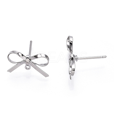 Brass Stud Earring Findings X-KK-S350-013P-1