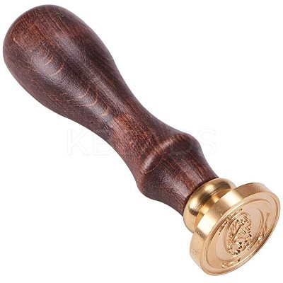 DIY Letter Scrapbook Brass Wax Seal Stamps and Wood Handle Sets AJEW-PH0010-O-1