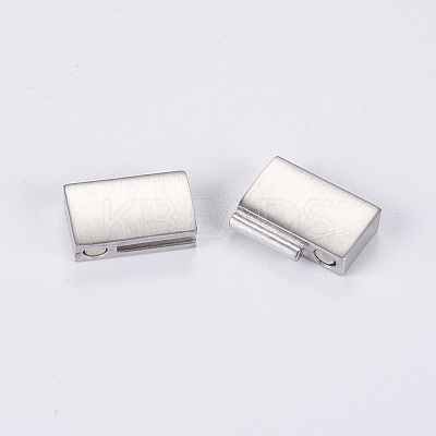 Tarnish Resistant 304 Stainless Steel Magnetic Clasps with Glue-in Ends X-STAS-G163-60P-1