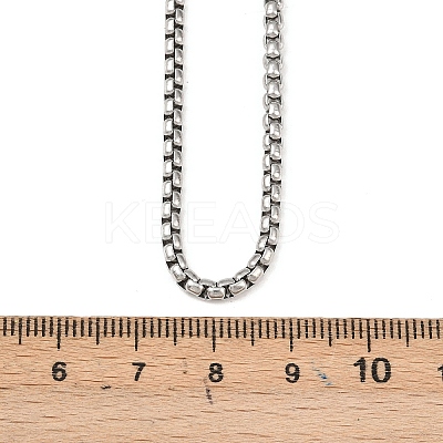 Tarnish Resistant Trendy Men's 201 Stainless Steel Box Chain Necklaces NJEW-L043A-46P-1