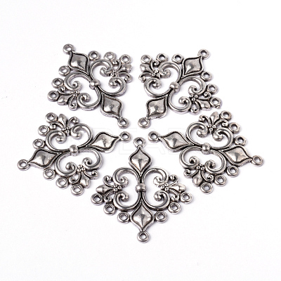 Antique Silver Tibetan Style Rhombus Chandelier Component Links for Dangle Earring Making X-EA9734Y-NF-1