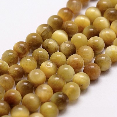 Natural Tiger Eye Bead Strands G-G735-23-8mm-03-1