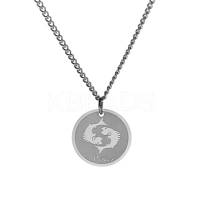 Non-Tarnish 304 Stainless Steel 12 Constellation Pendant Necklaces for Sweater FZ0908-12-1