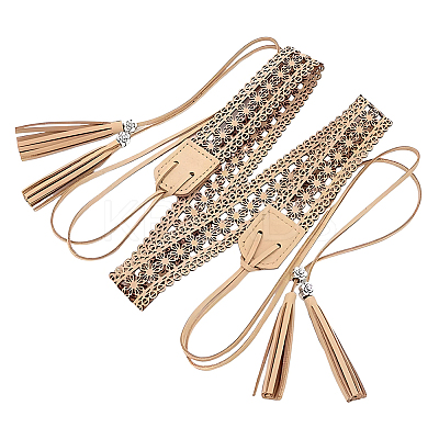 Bohemian Imitation Leather Tassel Wrap Chain Belts AJEW-WH20033-096AS-D-1