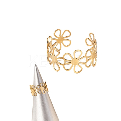 Hollow Flower Alloy Cuff Bangle & Cuff Ring Sets FS-WG3E984-02-1