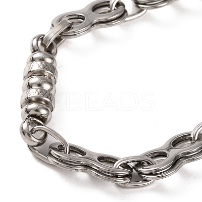 Tarnish Resistant Vacuum Plating 201 Stainless Steel 8 Link Chain Bracelets BJEW-B078-70P-1