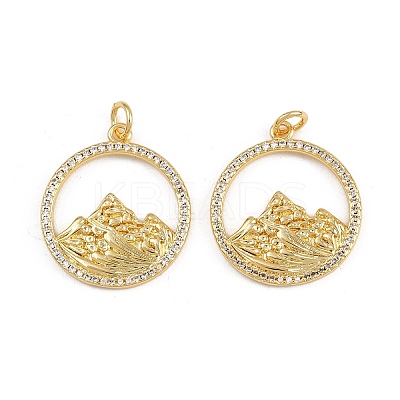 Brass Micro Pave Cubic Zirconia Pendants KK-A269-59G-1