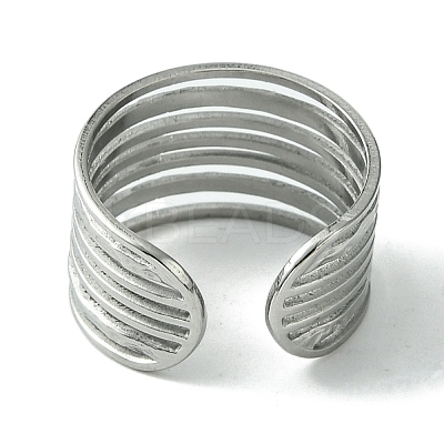 Non-Tarnish 304 Stainless Steel Open Cuff Ring RJEW-L110-041P-1