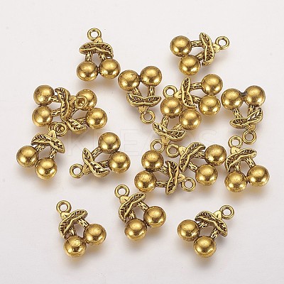 Tibetan Style Alloy 3D Cherry Charms LS-X-TIBEP-23493-AG-RS-1