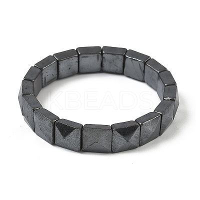Natural Black Stone Beads Stretch Bracelets for Women Men BJEW-C097-06-12-1