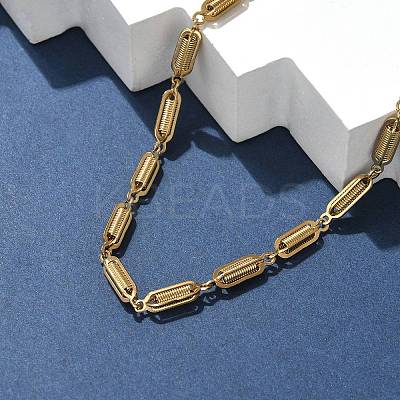 304 Stainless Steel Spiral Link Chain Necklaces NJEW-S442-10G-1