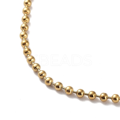 Ion Plating(IP) 304 Stainless Steel Ball Chain Necklace NJEW-D045-03G-1