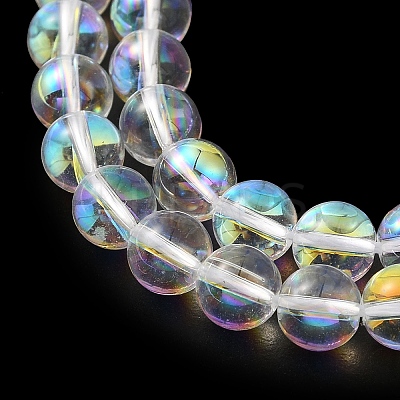 Transparent Electroplate Glass Beads Strands GLAA-T032-T6mm-C18-1