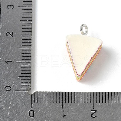 3D Rainbow Cake Resin Pendants RESI-V002-01-1