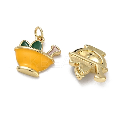 Brass Enamel Pendants KK-H256-07G-02-1