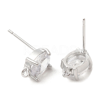 Brass Stud Earring Findings KK-F860-81P-1