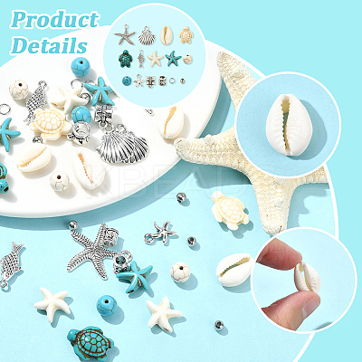 DIY Marine Themed Beads Making Findings Kit DIY-SC0031-28-1