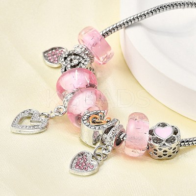 Alloy Enamel European Beads Charm Bracelets BJEW-F495-14P-1